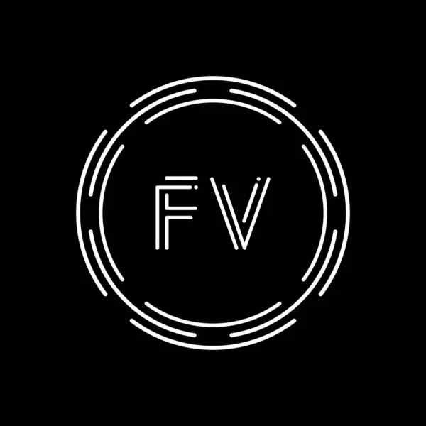 初始字母Fv标志设计向量模板 具有创意的连字符Fv标志向量 — 图库矢量图片