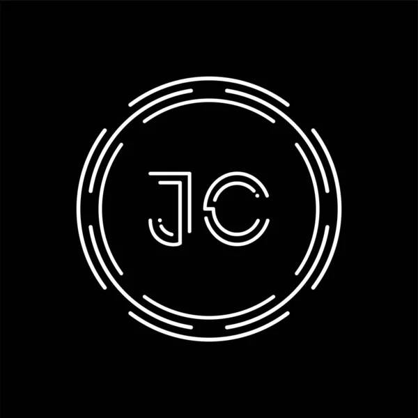 クリエイティブレターJcロゴデザインベクターテンプレート デジタルリンクレター Jcロゴデザイン — ストックベクタ