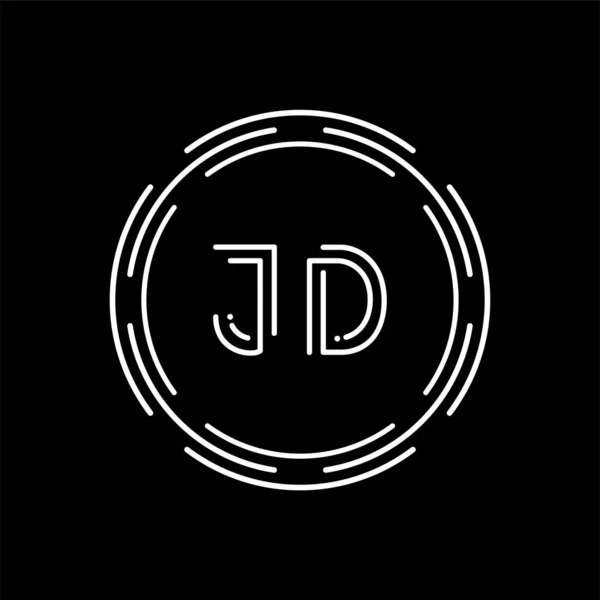 クリエイティブレターJdロゴデザインベクターテンプレート デジタルリンク文字Jdロゴデザイン — ストックベクタ
