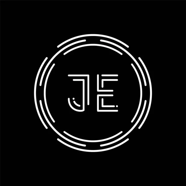 クリエイティブレターJeロゴデザインベクターテンプレート デジタルリンク文字 Jeロゴデザイン — ストックベクタ