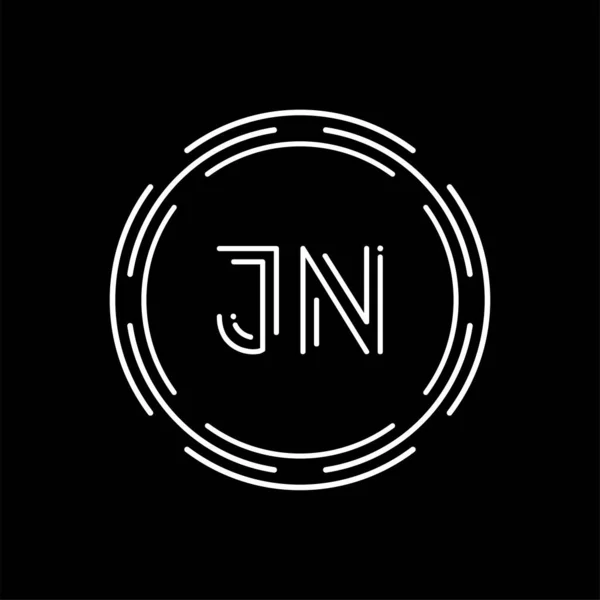 クリエイティブレターJnロゴデザインベクトルテンプレート デジタルリンクレター Logo Design — ストックベクタ