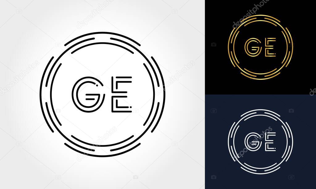Initial Letter GE Creative Logo Design vector Template. Digital Luxury Letter GE logo Design