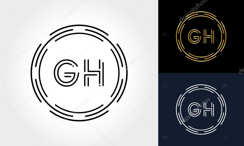 Initial Letter GH Creative Logo Design vector Template. Digital Luxury Letter GH logo Design