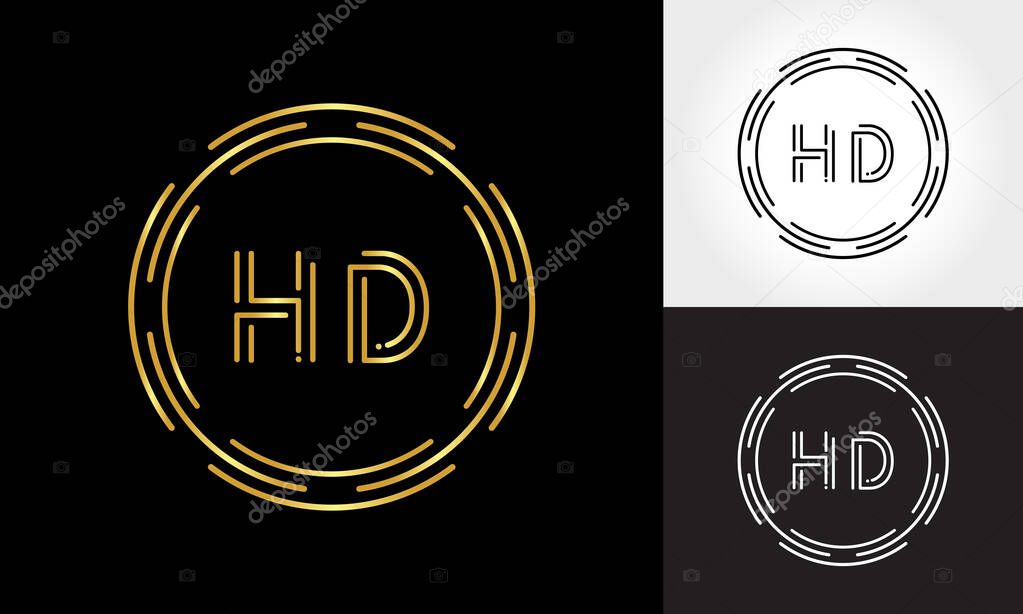 HD Logo Design Vector Template. Initial Circle Letter HD Vector Illustration