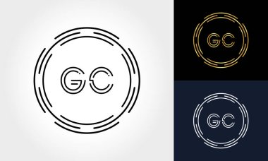 İlk Harf GC Yaratıcı Logo Tasarım Şablonu. Dijital Lüks Mektup GC logo Tasarımı