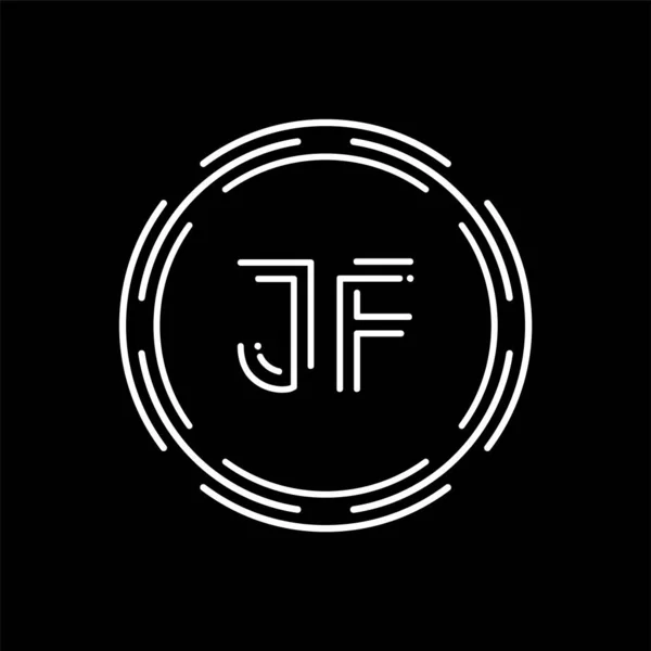 クリエイティブレターJfロゴデザインベクターテンプレート デジタルリンクレター Jfロゴデザイン — ストックベクタ