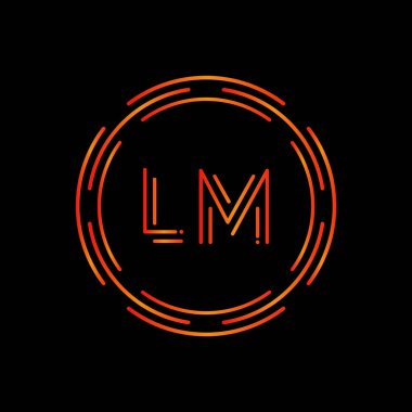 Baş harfi Lm Logo Tasarım Şablonu. Soyut Harf Lm logo Tasarımı