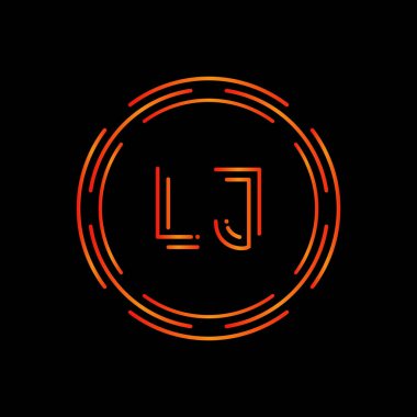 İlk LJ harfi Logo Tasarım Şablonu. Soyut Harf LJ logo tasarımı
