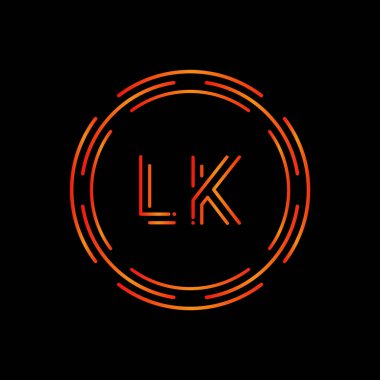 İlk Lk harfi Logo Tasarım Şablonu. Soyut Harf Lk logosu Tasarımı