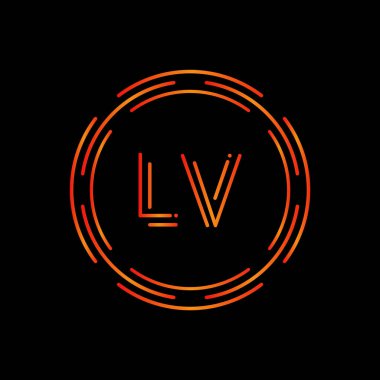 İlk Lv harfi Logo Tasarım Şablonu. Soyut Harf Lv logosu Tasarımı