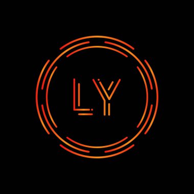 İlk Ly harfi Logo Tasarım Şablonu. Soyut Harf Ly logosu Tasarımı