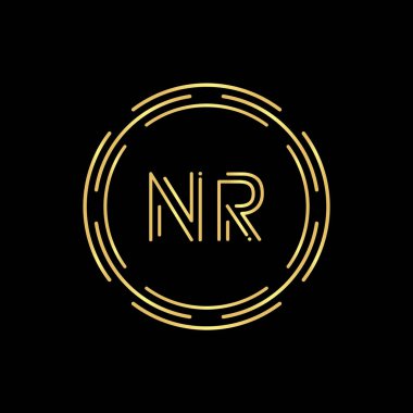 İlk Harf NR Logo Tasarım Vektör Şablonu. Dijital Soyut NR Harf Logosu Tasarımı
