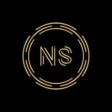 İlk Harf NS Logo Tasarım Vektör Şablonu. Dijital Soyut NS Harf Logosu Tasarımı