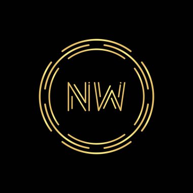 İlk Harf NW Logo Tasarım Vektör Şablonu. Dijital Soyut NW Harf Logosu Tasarımı