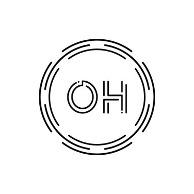 İlk Monogram Harf OH Logo Tasarım Vektör Şablonu. Dijital Teknoloji OH Letter Logo Tasarımı