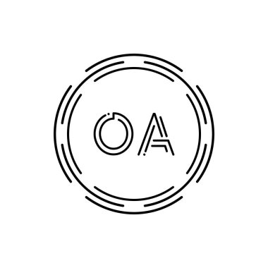 İlk Monogram Harf OA Logo Tasarım Vektör Şablonu. Dijital Teknoloji OA Mektup Logosu Tasarımı