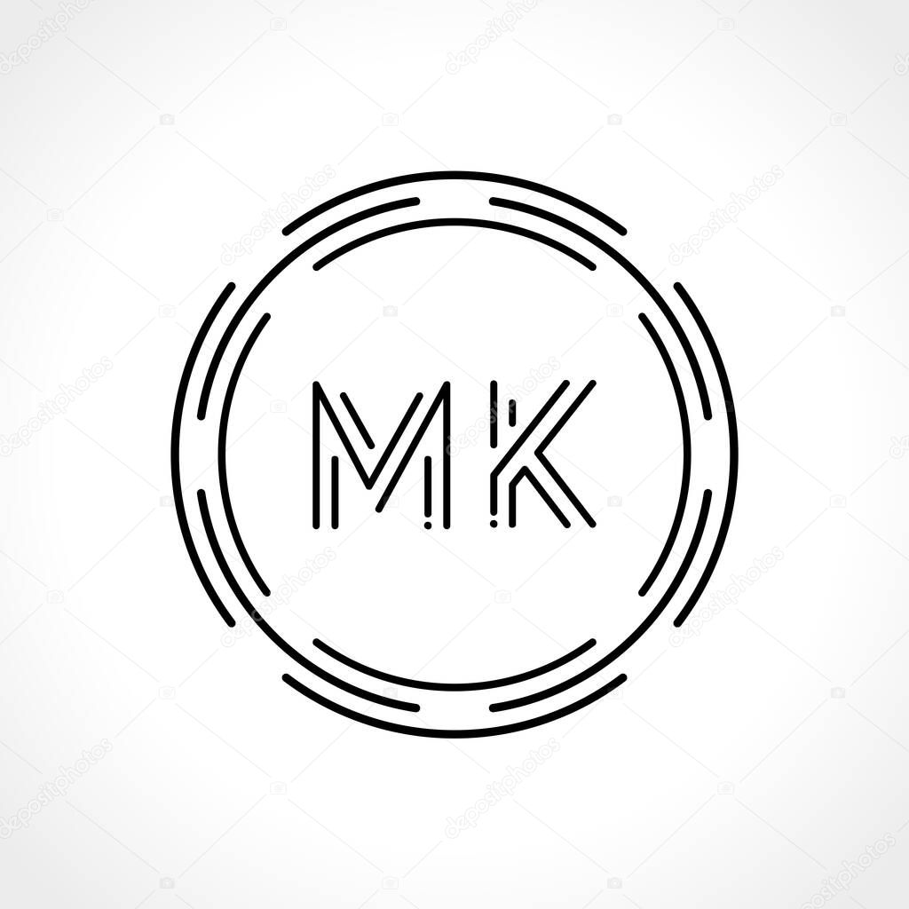 Initial MK letter Logo Design vector Template. Abstract Letter MK logo Design