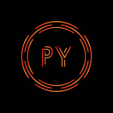 İlk Harf PY Logo Tasarım Vektör Şablonu. PY Harf Logosu Tasarımı