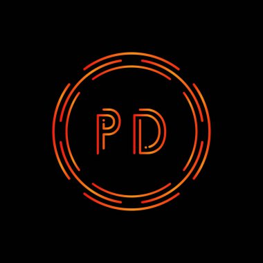 İlk Harf PD Logo Tasarım Vektör Şablonu. PD Harf Logosu Tasarımı