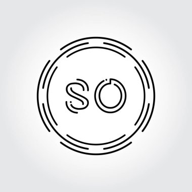 SO Logo Tasarım Yaratıcı Tipografi Vektör Şablonu. Dijital Soyut Harf SO Logo Vektörü İllüstrasyonu