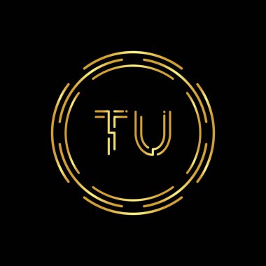 İlk Harf TU Logo Yaratıcı Tipografi Vektör Şablonu. Çember Harf TU Logo Tasarımı