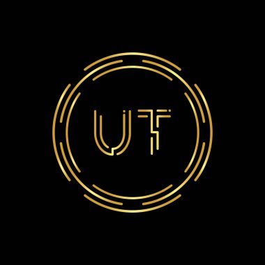 İlk UT Logosu Yaratıcı Tipografi Vektör Şablonu. Dijital Soyut Harf UT Logo Tasarımı