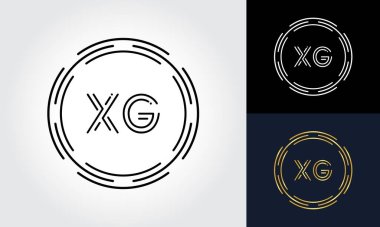 İlk XG harfi Logo Tasarım Şablonu. Soyut Çember Harf Harfi Logo Tasarımı.