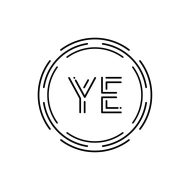 Başlangıç YE Logo Tasarım Vektör Şablonu. Creative Circle Letter YE Business Logo Vektör İllüstrasyonu