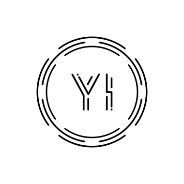 İlk YI Logo Tasarım Vektör Şablonu. Creative Circle Letter YI Business Logo Vektörü İllüstrasyonu