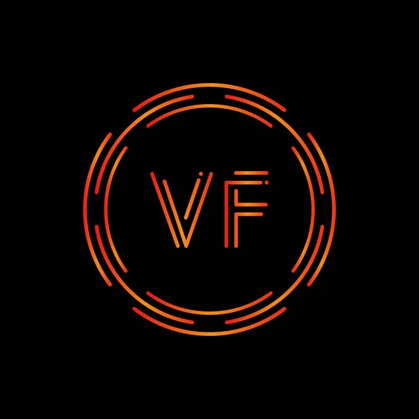 创用字母Vf标志创用字体矢量模板 数码摘要字母Vf标志设计 — 图库矢量图片