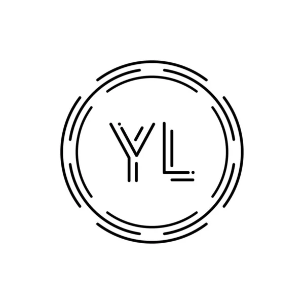 初始Yl标志设计矢量模板 创意圆环字母Yl商业标志向量图解 — 图库矢量图片