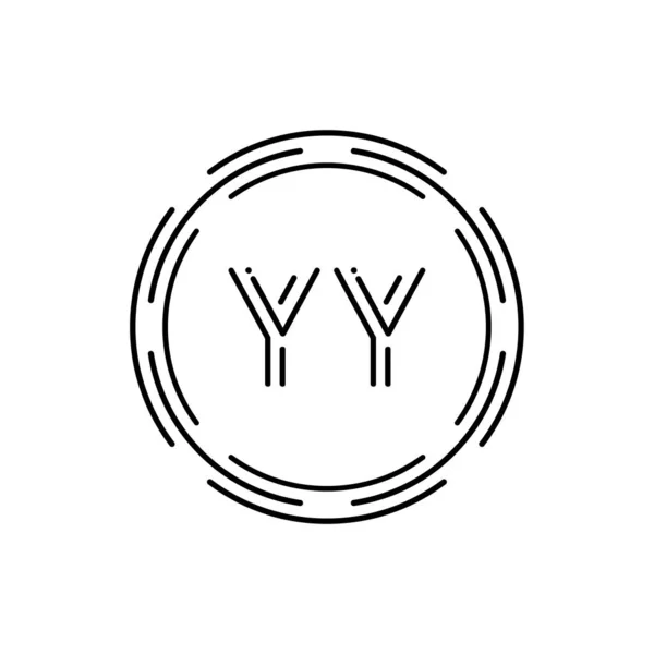 初始Yy标志设计矢量模板 创意圆环字母Yy商业标志向量图解 — 图库矢量图片