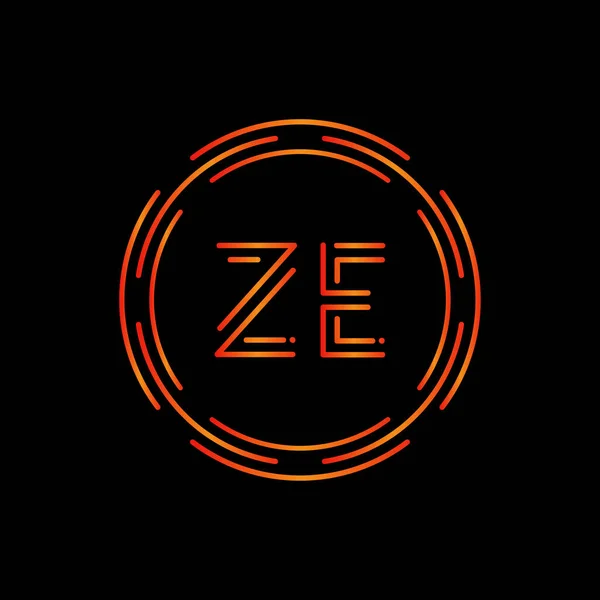初期Zeロゴデザインベクターテンプレート デジタルサークルレター Business Logoベクトルイラスト — ストックベクタ