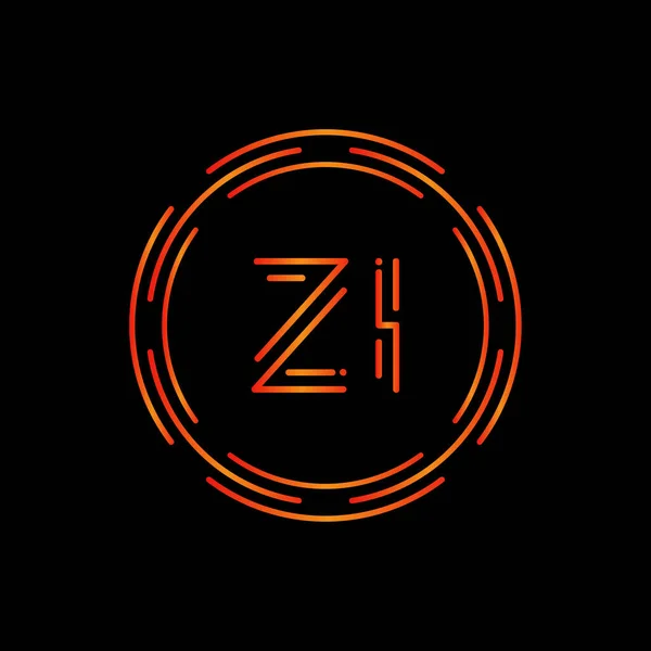 初期Ziロゴデザインベクターテンプレート デジタルサークルレターZiビジネスロゴベクトルイラスト — ストックベクタ