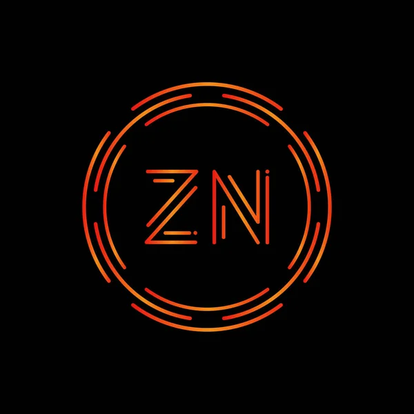 初期Znロゴデザインベクトルテンプレート デジタルサークルレターZnビジネスロゴベクトルイラスト — ストックベクタ