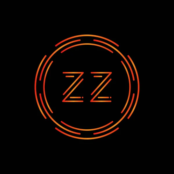 初期Zzロゴデザインベクトルテンプレート デジタルサークルレターZzビジネスロゴベクトルイラスト — ストックベクタ