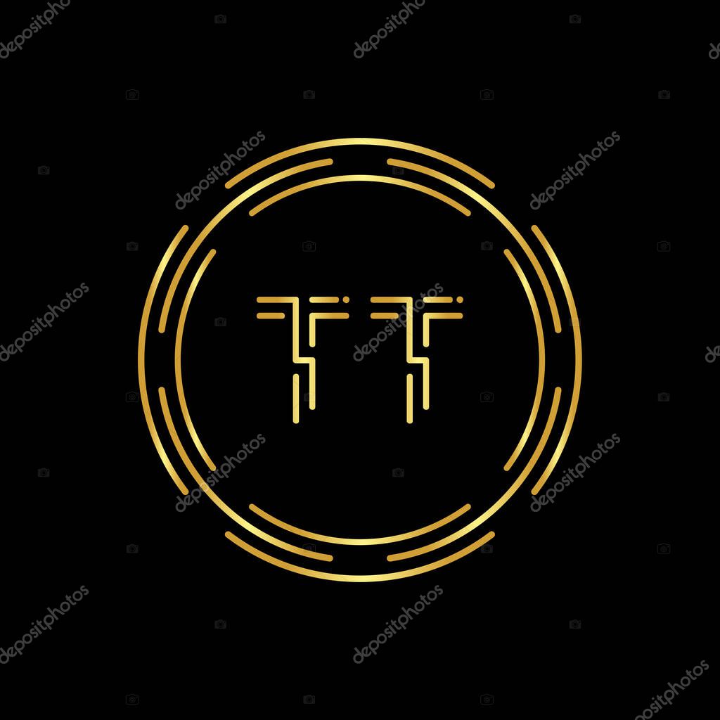 Initial Letter TT Logo Creative Typography Vector Template. Circle Letter TT Logo Design