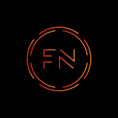 İlk Harf FN Logo Tasarım Vektör Şablonu. Yaratıcı Bağlı Alfabetik FN Logo Vektörü