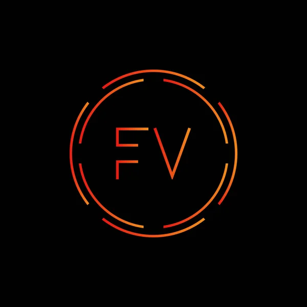 初始字母Fv标志设计向量模板 具有创意的连字符Fv标志向量 — 图库矢量图片