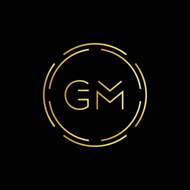 İlk Harf GM Yaratıcı Logo Tasarım Şablonu. Dijital Lüks Mektup GM logo tasarımı