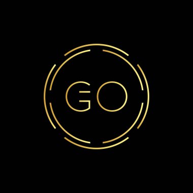 İlk Harf GO Yaratıcı Logo Tasarım Şablonu. Dijital Lüks Mektup GO logo Tasarımı