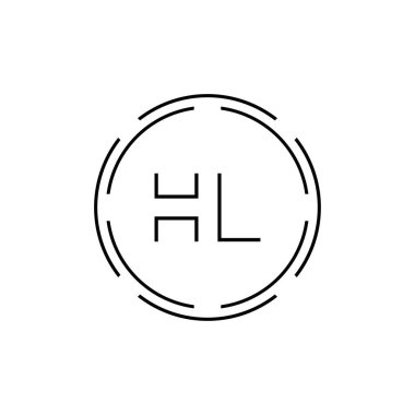 HL Logo Tasarım Vektör Şablonu. İlk Çember Harf HL Vektör İllüstrasyonu