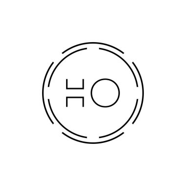 HO Logo Tasarım Vektör Şablonu. İlk Çember Harf HO Vektör İllüstrasyonu