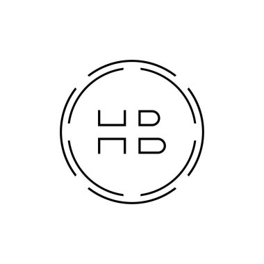 HB Logo Tasarım Vektör Şablonu. İlk Çember Harf HB Vektör İllüstrasyonu