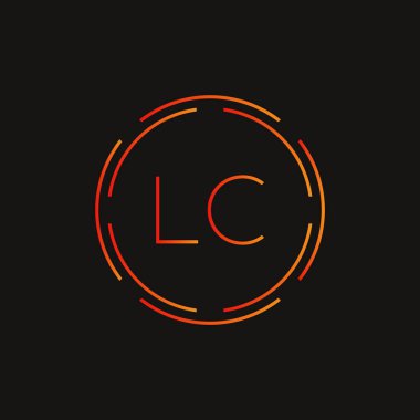 İlk Lc harfi Logo Tasarım Şablonu. Soyut Harf Lc logosu Tasarımı
