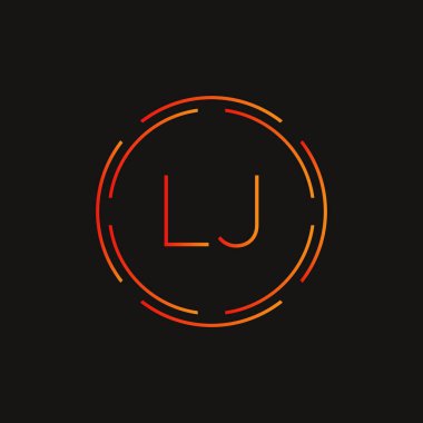 İlk LJ harfi Logo Tasarım Şablonu. Soyut Harf LJ logo tasarımı