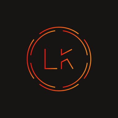 İlk Lk harfi Logo Tasarım Şablonu. Soyut Harf Lk logosu Tasarımı