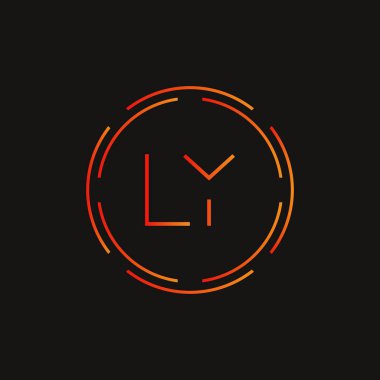İlk Ly harfi Logo Tasarım Şablonu. Soyut Harf Ly logosu Tasarımı