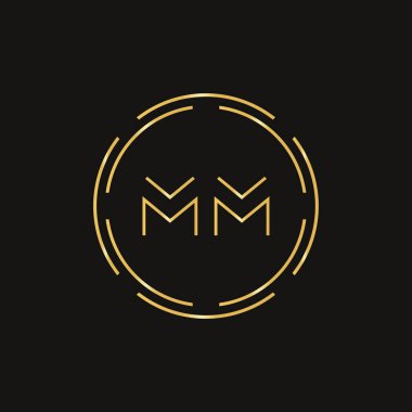 Baş harfli Logo Tasarım Şablonu. Soyut Harf Mm logo Tasarımı