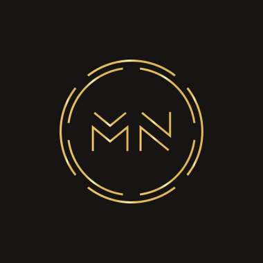 İlk Mn harfi Logo Tasarım Şablonu. Soyut Harf Mn logo Tasarımı